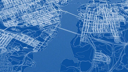 Detailed City Blueprint Map