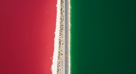 Vista aérea sobre la solución de agua rosa salina aigues mortes, Camargue France