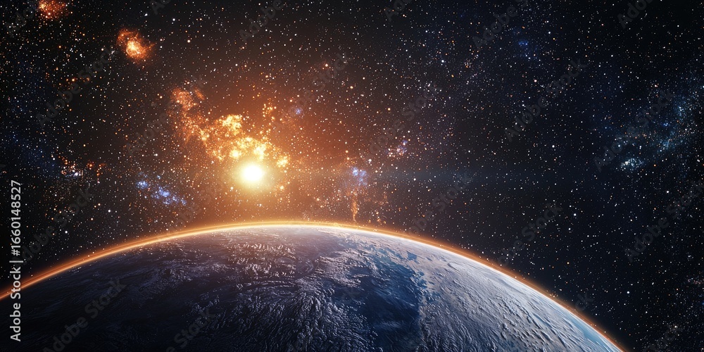 Wall mural an advanced space exploration interface with a clean design, interactive 3d star maps, and responsiv