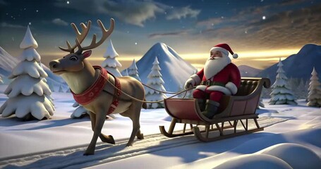 santa claus riding a sleigh - Powered by Adobe