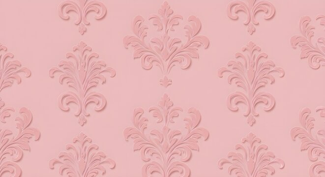 Un fondo de pantalla rosa texturizado con patrones florales, adecuados para el dise&ntilde;o de interiores.