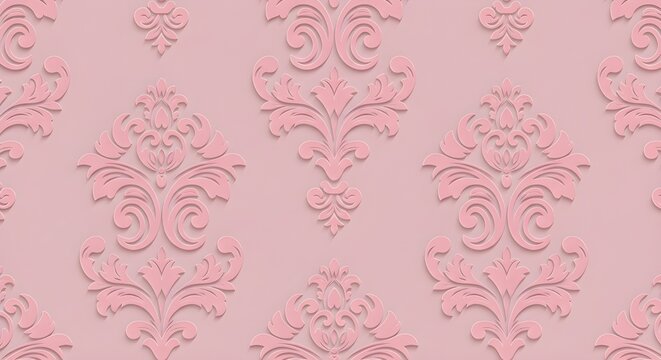 Un fondo de pantalla rosa texturizado con patrones florales, adecuados para el dise&ntilde;o de interiores.