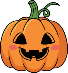 Cartoon Illustration of a Jack-O'-Lantern Pumpkin.