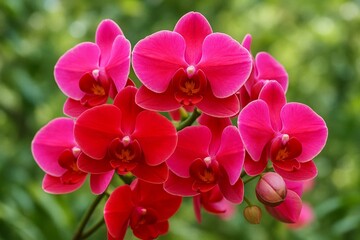 Beautiful Pink Magenta Moon Orchids with Blur Background