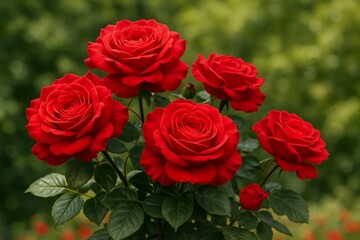 Red Rose Flowers on Tree