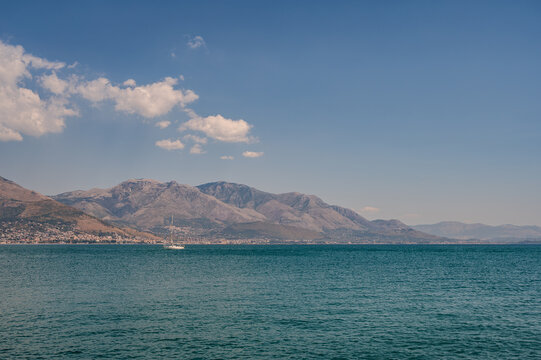 Tyrrhenian sea, Lazio, Italy. The Gulf of Gaeta. View from Lungomare Caboto