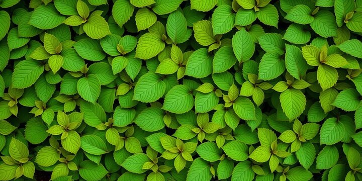 Intricate leafy backdrop, vibrant green foliage texture, botanical, forest