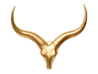 Golden antelope head wall decor with curved horns on black background