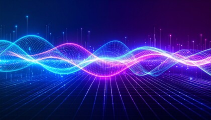 Fototapeta premium abstract neon wave background
