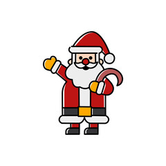 Flat Minimalist Santa Claus Icon Illustration