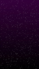 Shiny glitter particles on dark purple gradient background 