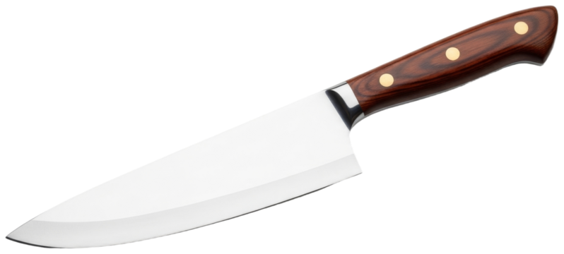 Chef's Knife on a Plain Background, transparent background png