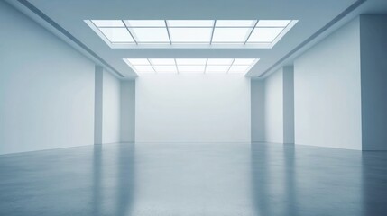 Fototapeta premium Minimalist Modern Gallery Space Interior.
