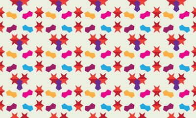 Colorful Stars Seamless Pattern – Abstract Geometric Vibrant Design, Fun and Playful Digital Illustration