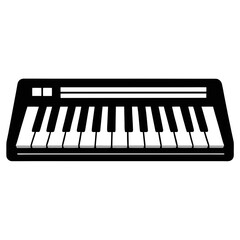 Fototapeta premium Simple black and white illustration of a keyboard instrument