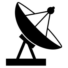Black silhouette of a satellite dish antenna