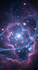 Celestial radiance: Cosmic dust formation and ethereal nebula structure in the night sky