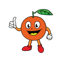 orange mascot cartoon design. delicious fruit symbol.