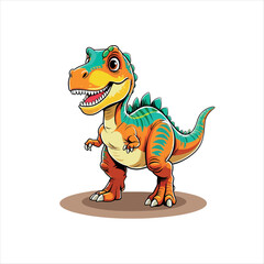 Fototapeta premium Vector art of cute cartoon dinosaur, a fun and playful illustration