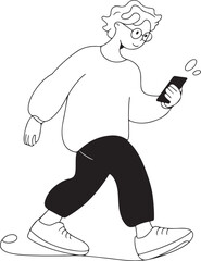 Person Walking with Phone