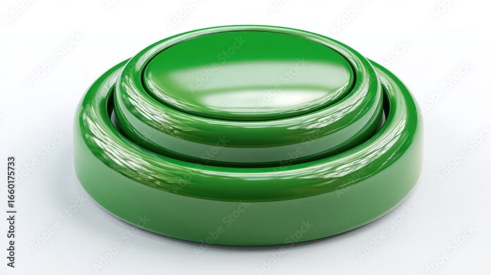 Wall mural easy button green. close-up of green go push-button symbol