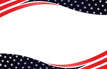 USA flag abstract patriotic border template background vector design with copy space for business presentation slide, 4th of July, Veterans day, Memorial day, Labor day, Holiday, Social Media, Sale