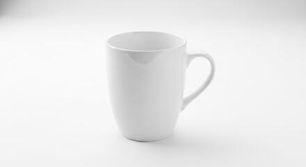 Fototapeta premium Simple White Ceramic Coffee Mug on White Background