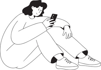 Woman Relaxing with Phone