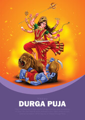 indian God Happy Durga Puja Subh Navratri background. editable vector illustration design