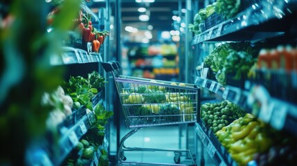 Naklejka premium Grocery Shopping Fresh Produce Aisle.