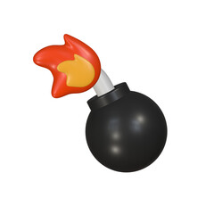 bomb with burning fuse