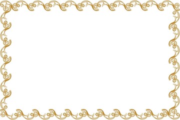 Simple Golden Frame, Border Frame, Unique Photo Frame with White Background, Amaizing Frame, Unique Style Frame