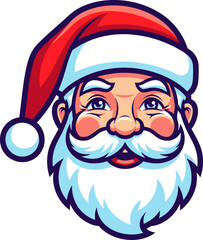 Smiling Santa Claus face perfect for Christmas greetings, holiday promotions, and festive campaigns