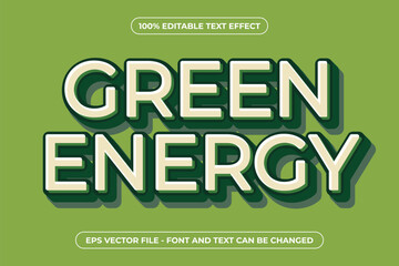 Green Energy 3D Editable Text Effect