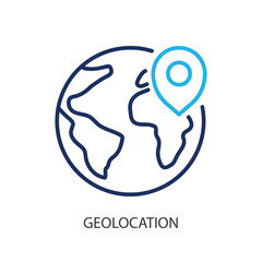 Geolocation thin line vector icons.