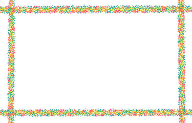 スーラ風の点描タッチのカラフルスクエアフレーム