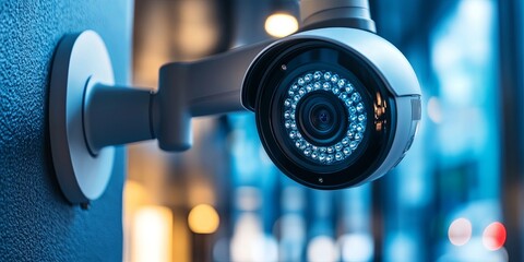 Obraz premium A smart home system enabling remote monitoring, allowing the user to check camera feeds, adjust lighting, and lock doors from anywhere in the world.