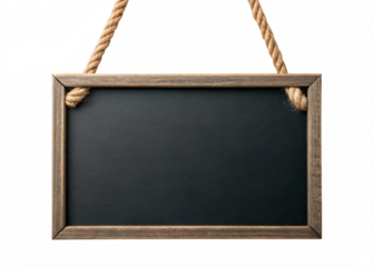 Chalkboard Hanging sign isolated on a transparent background.