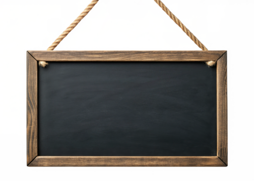 Chalkboard Hanging sign isolated on a transparent background.