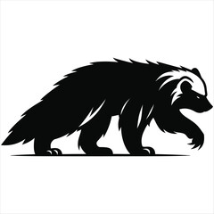 Fototapeta premium Wolverine Silhouette A Majestic Illustration of a Wild Animal