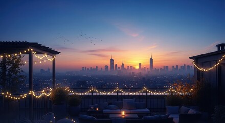 Fototapeta premium New York City skyline at sunset