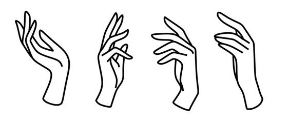 Hand Gesture Collection Beauty Illustration