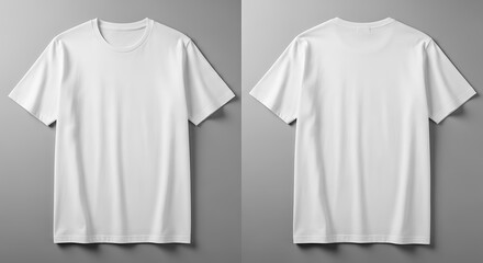 Blank white t-shirts front and back mockup for apparel design and printing