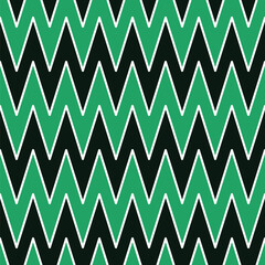 Zigzag Seamless Pattern. Zigzag Background. Can be used as Christmas Background. Vector Illustratiion in Green, Black, White