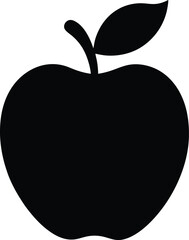 Stylized red apple silhouette on white background