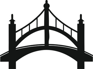 Silhouette of a bridge against a clean background