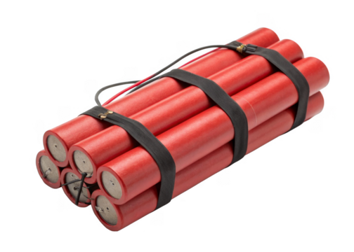 Dynamite isolated on a transparent background.