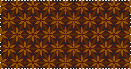 Brown seamless floral geometric pattern with warm tones.