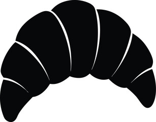 Simple croissant silhouette on white background