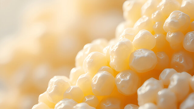 A micrograph of polysaccharide molecules, specifically starch granules. 